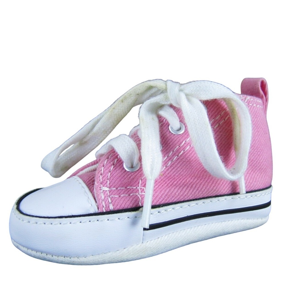 Converse Girls Sneaker All Star Sz T 1 Medium Pink Fabric Lace‎ Up